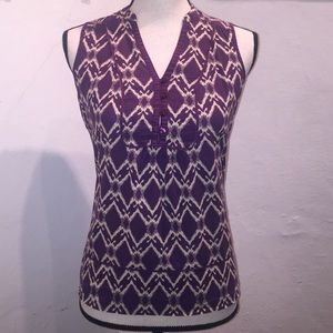 St John’s Bay purple & ivory top
